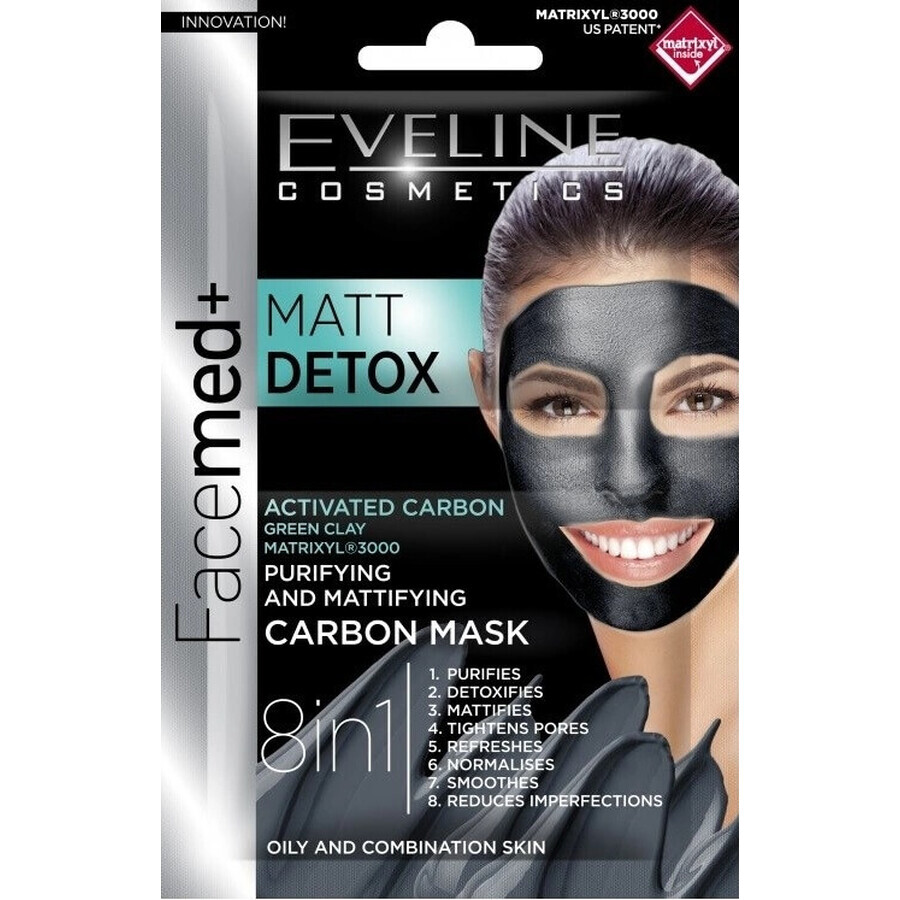 Eveline Facemed Matt Detox Face Mask 8in1 2×5 ml, masque de beauté