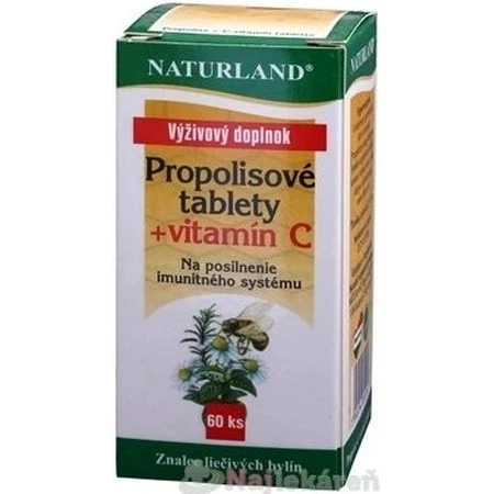 NATURLAND PROPOLIS TABLETS + VITAMIN C 1×60 tbl, food supplement