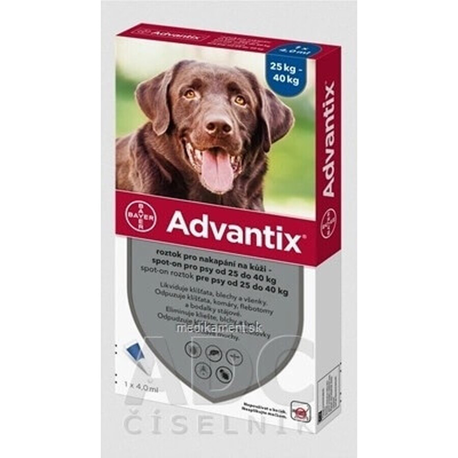 ADVANTIX SPOT-ON PES 4×4 ml, antiparasitair afstotend preparaat