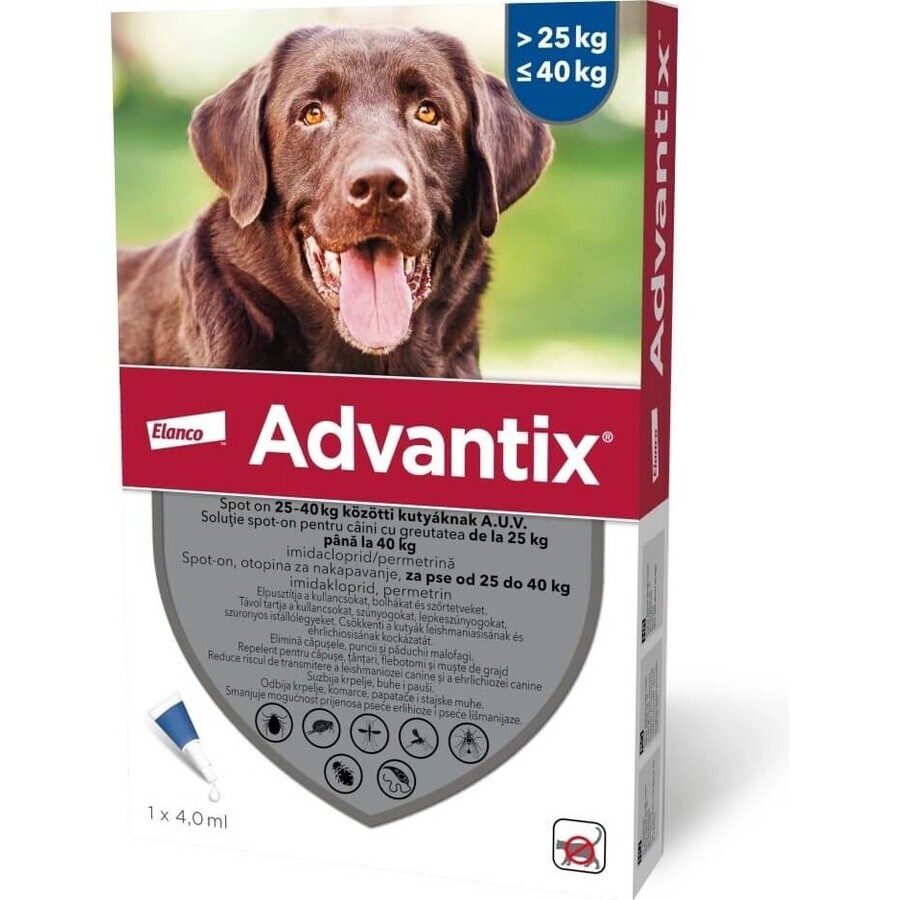 ADVANTIX SPOT-ON PES 4×4 ml, antiparasitair afstotend preparaat