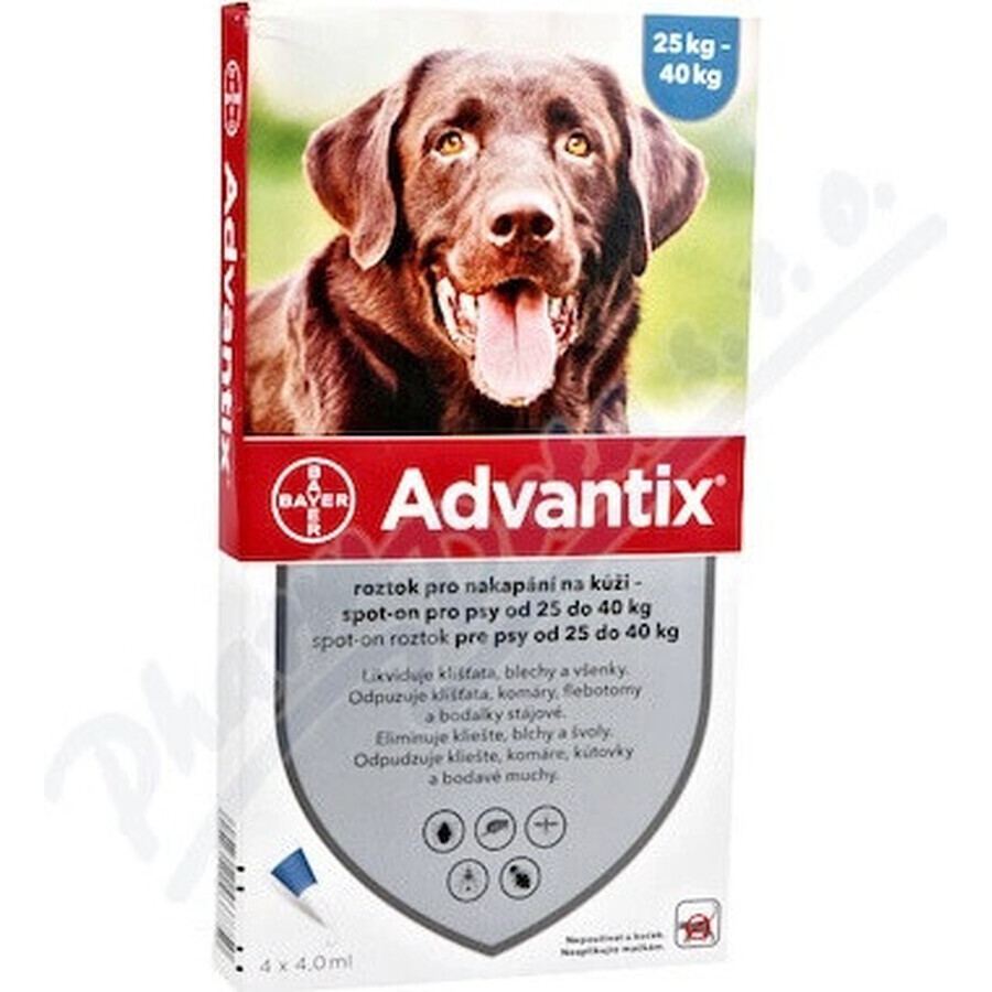 ADVANTIX SPOT-ON PES 4×4 ml, antiparasitair afstotend preparaat