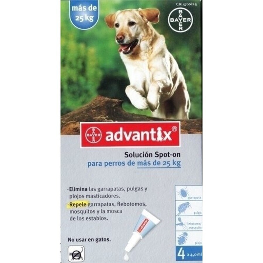 ADVANTIX SPOT-ON PES 4×4 ml, antiparasitair afstotend preparaat