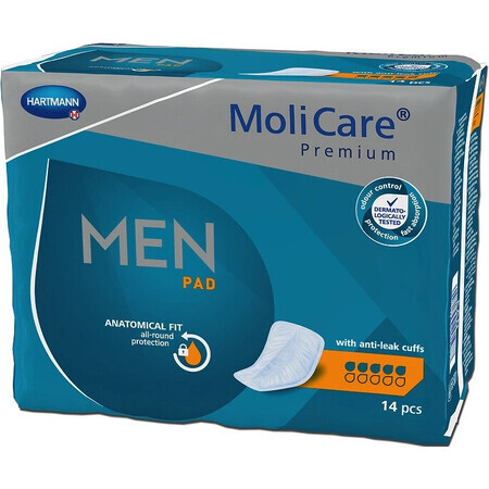 MoliCare Premium MEN PAD 5 gouttes 1×14 pcs, serviettes d'incontinence pour hommes