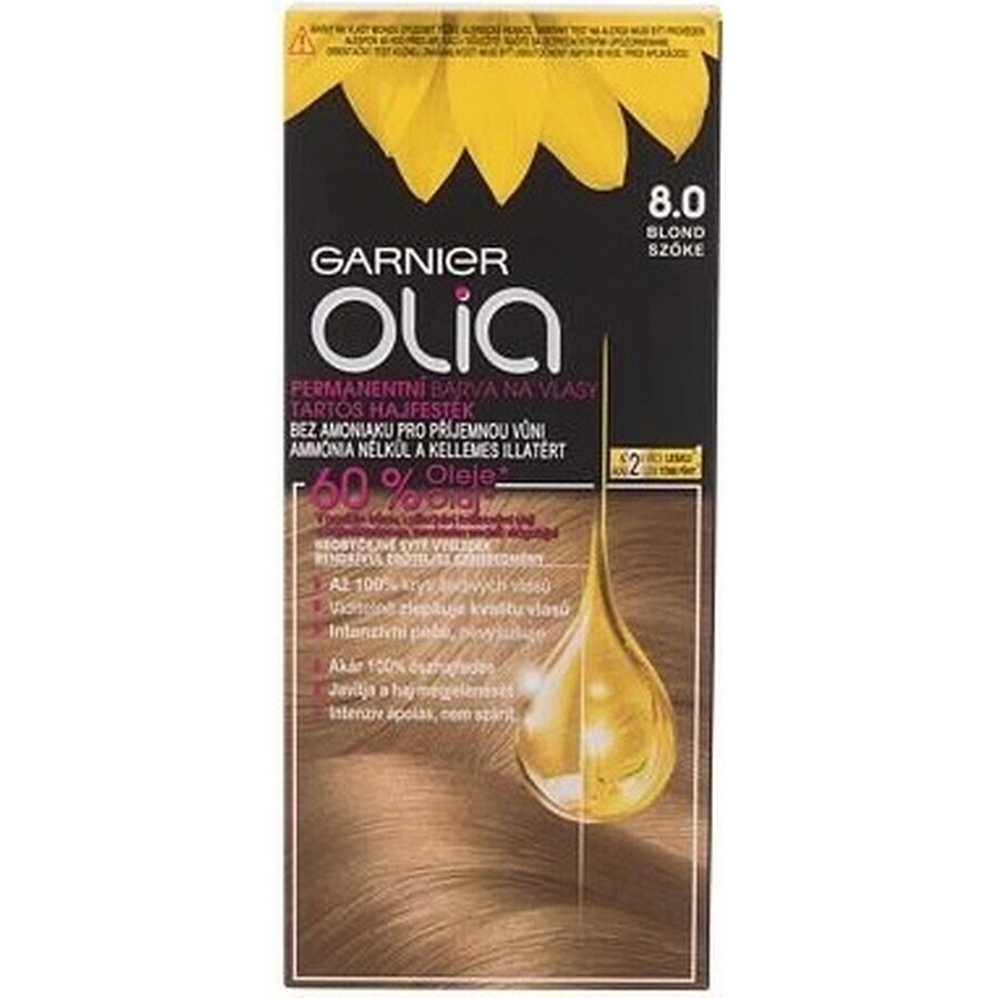 Garnier Olia permanent culoarea parului 8.0 Blond 1×1 set, permanent culoarea parului