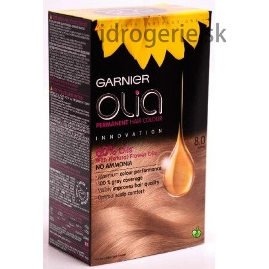 Garnier Olia permanent culoarea parului 8.0 Blond 1×1 set, permanent culoarea parului