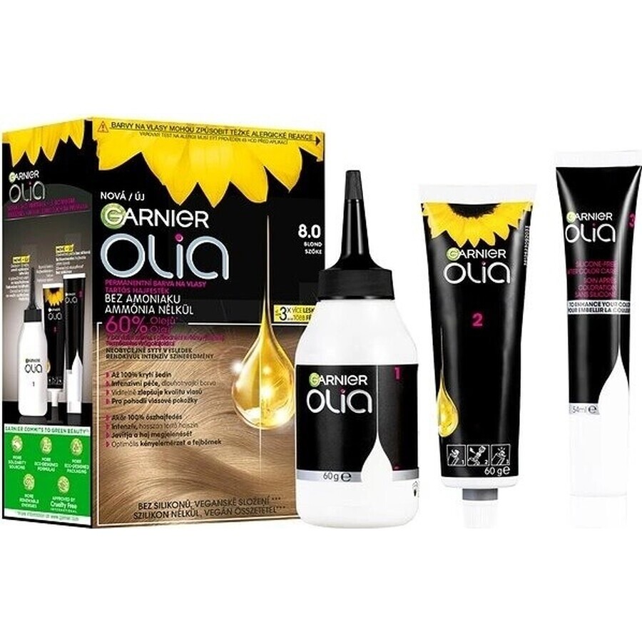 Garnier Olia permanent culoarea parului 8.0 Blond 1×1 set, permanent culoarea parului