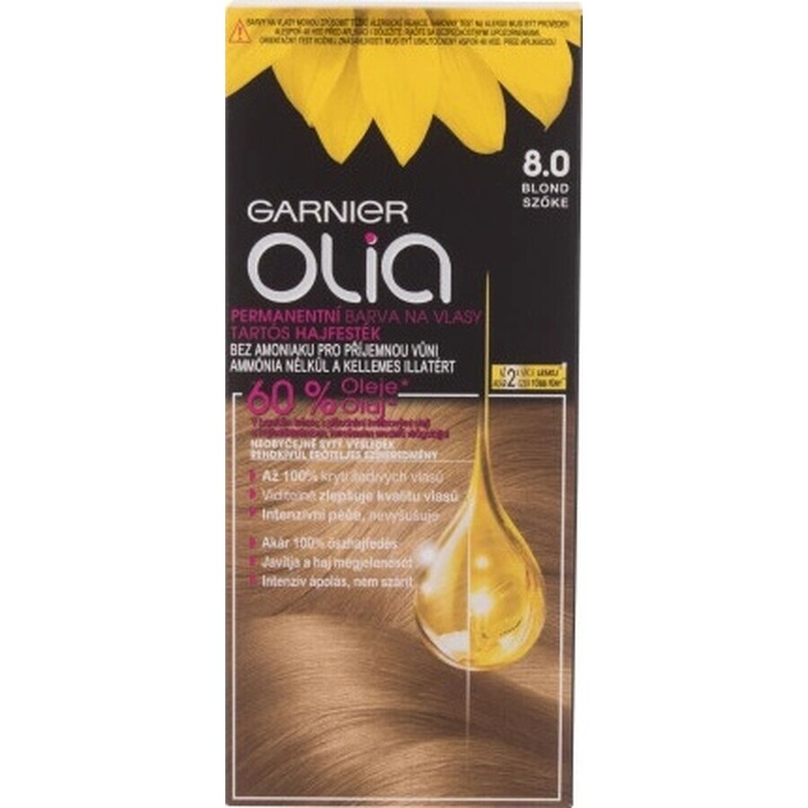 Garnier Olia permanent culoarea parului 8.0 Blond 1×1 set, permanent culoarea parului