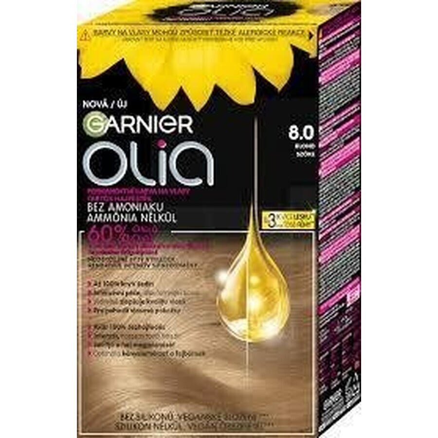 Garnier Olia permanent culoarea parului 8.0 Blond 1×1 set, permanent culoarea parului