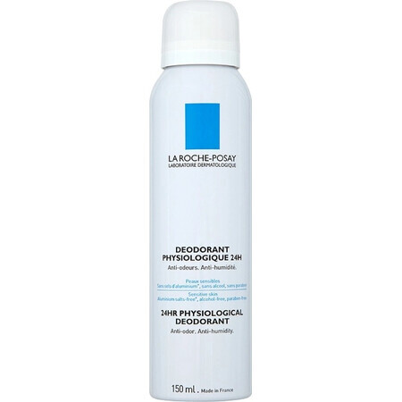 LA ROCHE-POSAY Spray deodorant fiziologic pentru piele sensibilă 48H 150 ml 1×150 ml, deodorant