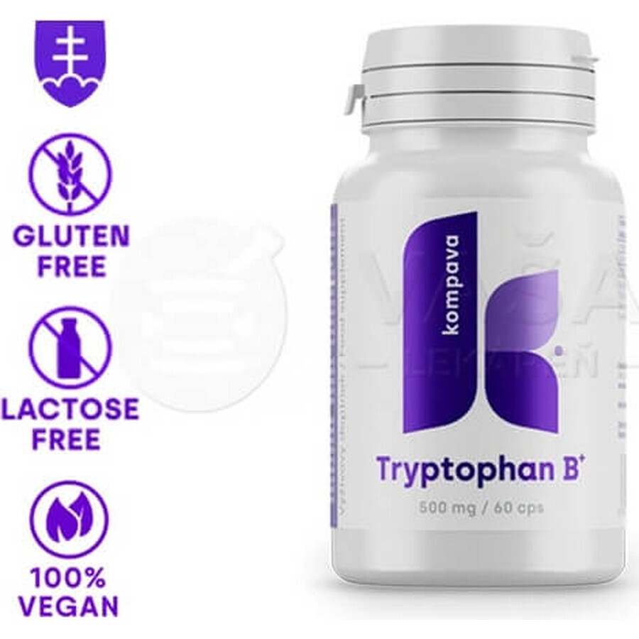 KOMPAVA TRYPTOFAN TRYPTOFAN B+ 500 mg 1×60 cps, complément alimentaire