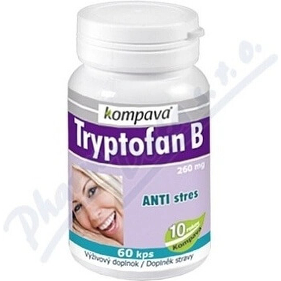 KOMPAVA TRYPTOFAN TRYPTOFAN B+ 500 mg 1×60 cps, complément alimentaire