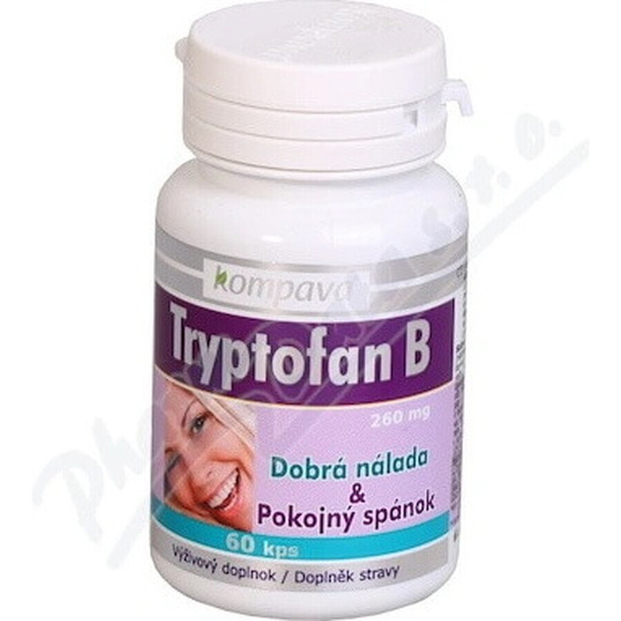 KOMPAVA TRYPTOFAN TRYPTOFAN B+ 500 mg 1×60 cps, complément alimentaire