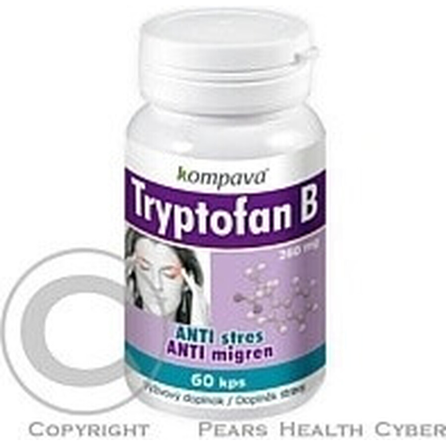 KOMPAVA TRYPTOFAN TRYPTOFAN B+ 500 mg 1×60 cps, complément alimentaire