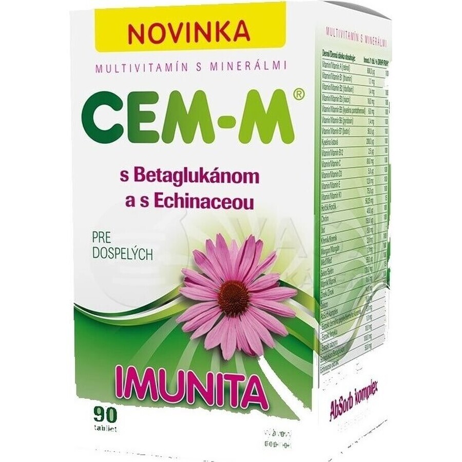 CEM-M voor Volwassenen Immuniteit 1×90 tbl, multivitamine met mineralen