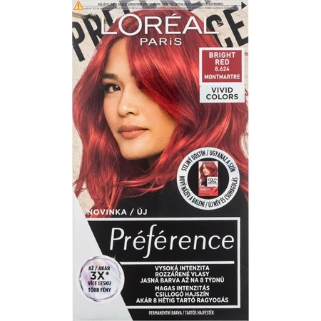 L'Oréal Paris Préférence Vivid Colors coloración permanente 1×1, Montmartre - Rojo Brillante, 60+90+54 ml