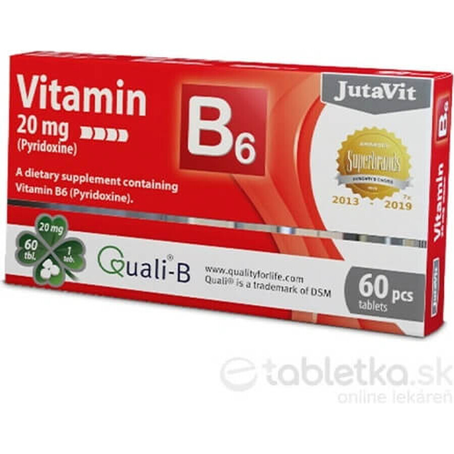 JutaVit Vitamine B6 20 mg 1×60 tbl, voedingssupplement