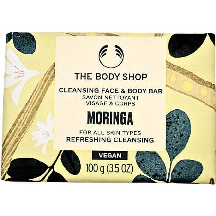 The Body Shop Moringa lichaams- en gezichtszeep 1×100 g, vaste zeep