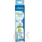 Dr.BROWN'S BABY BOTTLE OPTIONS+ 250 ml 1×1 Stück, schmal, 0M+, antikolik, Kunststoff, weiß