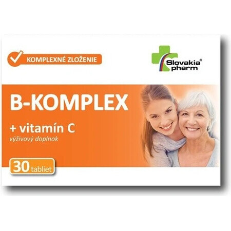 Slovakiapharm B-KOMPLEX + vitamine C 1×30 tbl, complément alimentaire