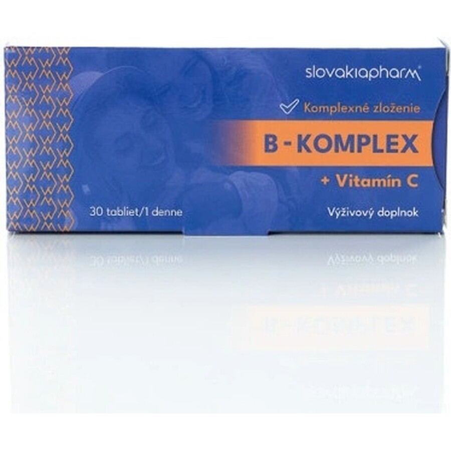 Slovakiapharm B-KOMPLEX + vitamine C 1×30 tbl, complément alimentaire