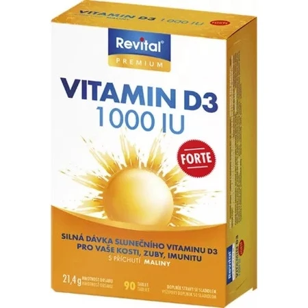 VITAR Vitamine D3 Forte 1000IU 1×90 tbl 1×90 tbl, een krachtige dosis zonnevitamine D3