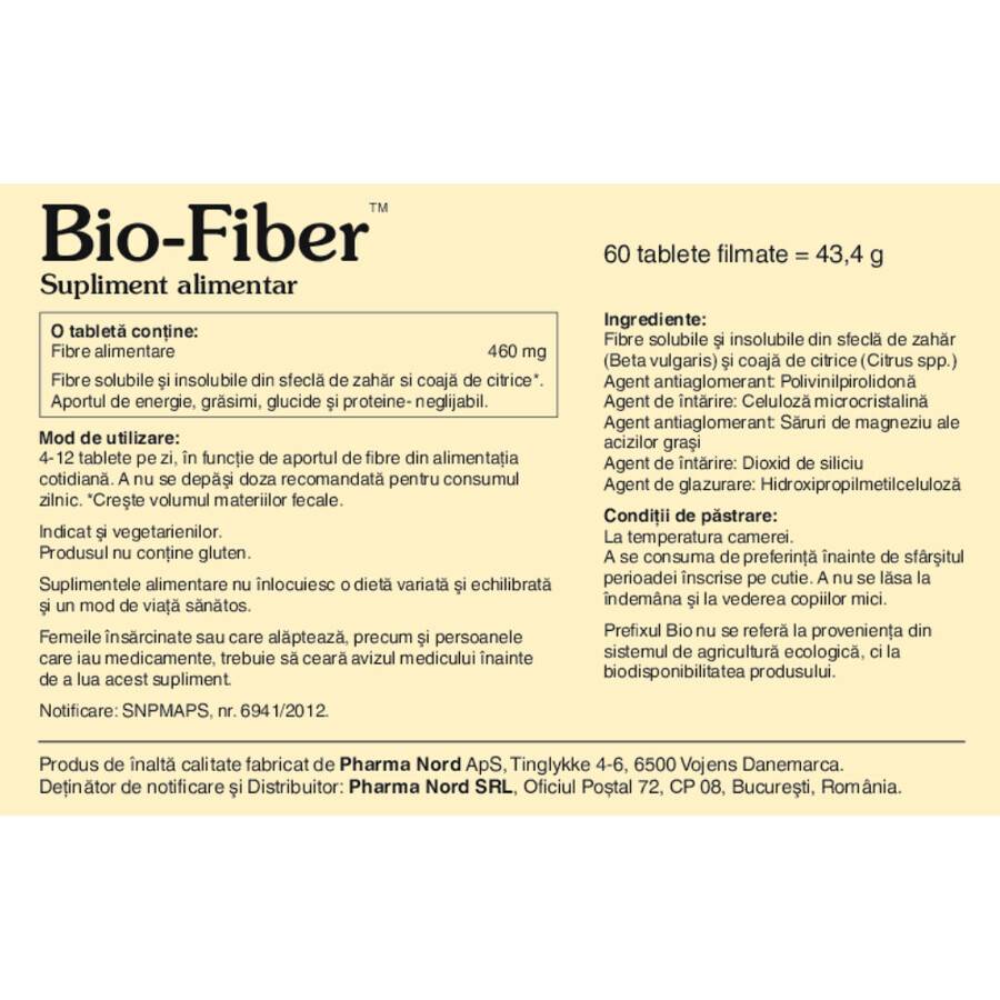 Bio-Fiber, 60 tabletten, Pharma Nord