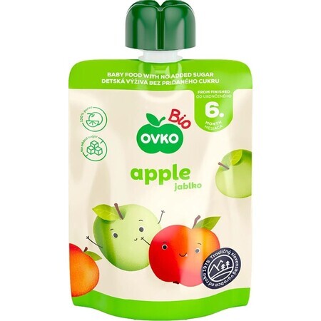 OVKO Organic Baby Food Apple 1×90 g, fruit capsule