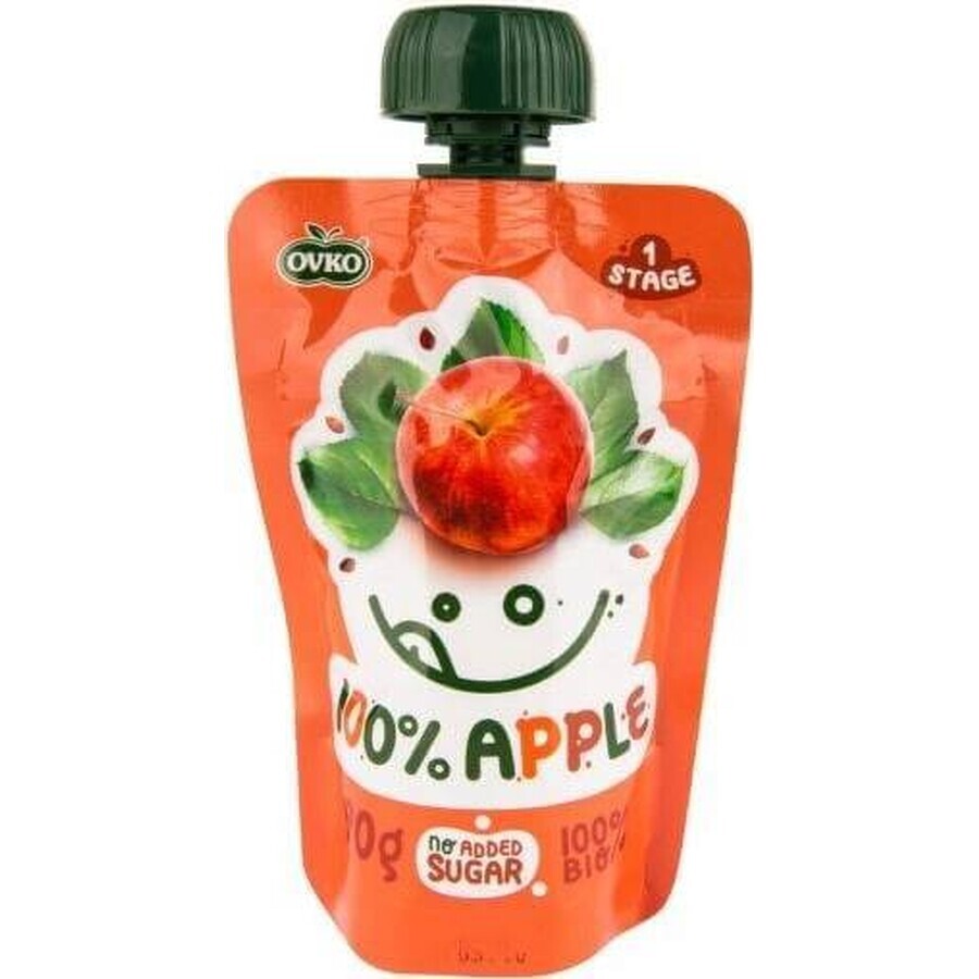 OVKO Organic Baby Food Apple 1×90 g, fruit capsule