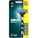 GILLETTE MACH3 SHAVER + 5NH Set 1×1, rasoio + 5 testine di ricambio