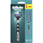 GILLETTE MACH3 SHAVER + 5NH Set 1×1, rasoio + 5 testine di ricambio