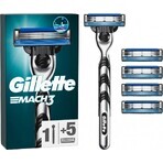 GILLETTE MACH3 SHAVER + 5NH Set 1×1, rasoio + 5 testine di ricambio