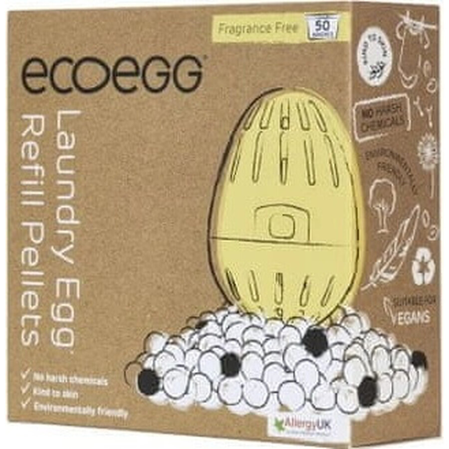 Ecoegg Washing Egg Cartridge - 50 washes fragrance free 1×1 pc, cartridge for 50 washes