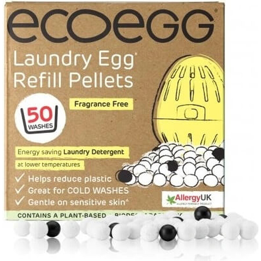 Ecoegg Washing Egg Cartridge - 50 washes fragrance free 1×1 pc, cartridge for 50 washes