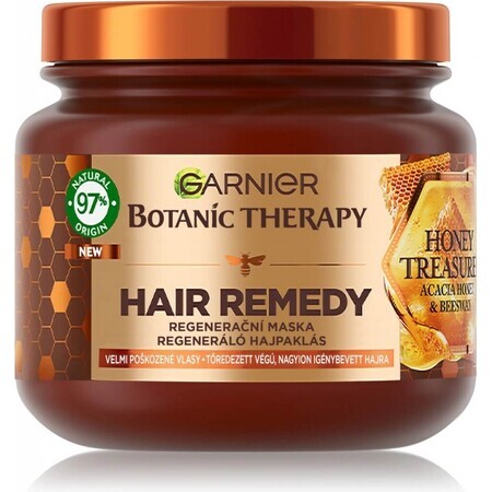 Garnier Botanic Therapy Hair Remedy Hair Remedy Honey Treasure 1×340 ml, regenerierende Maske für geschädigtes Haar, 340 ml