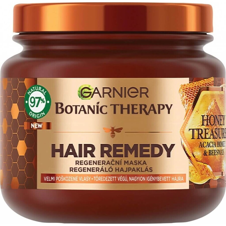 Garnier Botanic Therapy Hair Remedy Hair Remedy Honey Treasure 1×340 ml, regenerierende Maske für geschädigtes Haar, 340 ml