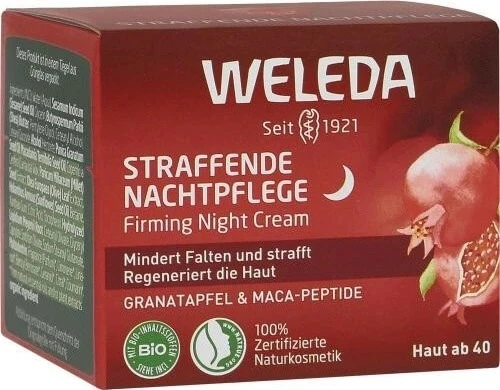 Weleda verstevigende nachtcrème met granaatappel en Maca peptiden 1×1 pc, nachtcrème voor gezicht