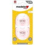 MEDELA SILICONE SOFT SILICONE Baby pacifier for girls 1×2 pcs