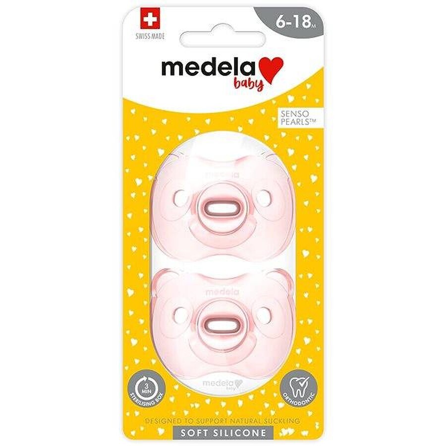 MEDELA SILICONE SOFT SILICONE Baby pacifier for girls 1×2 pcs