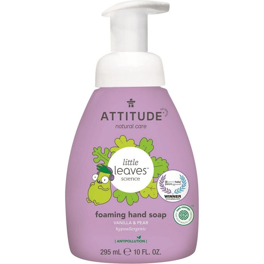 ATTITUDE Schuimende Kinderhandzeep Small Leaves met meloen- en kokossmaak 1×295 ml, kinderhandzeep