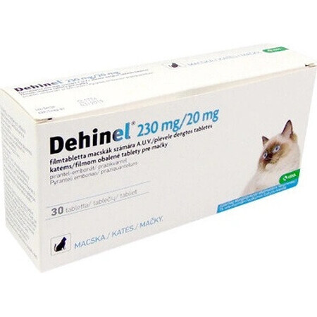 DEHINEL 230 mg/20 mg voor katten 1×30 tbl, geneesmiddel