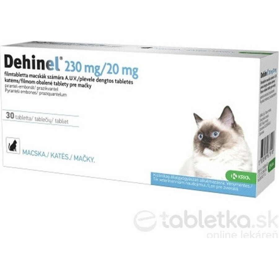 DEHINEL 230 mg/20 mg voor katten 1×30 tbl, geneesmiddel