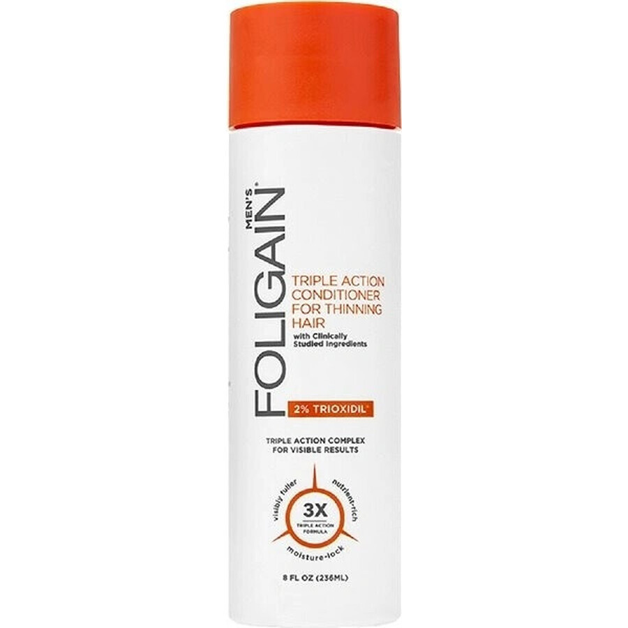 Foligain Triple Action Conditioner tegen haaruitval met 2% Trioxydil voor mannen 236 ml 1×236 ml 1×236 ml, conditioner tegen haaruitval