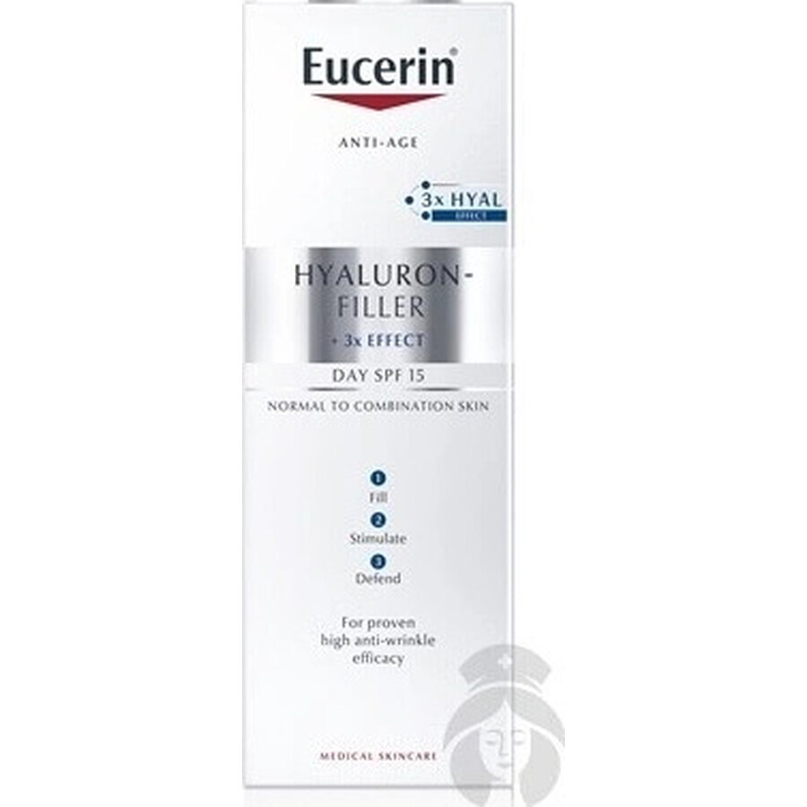 Eucerin HYALURON-FILLER Anti-Falten Tagescreme 1×50 ml, Creme für trockene Haut