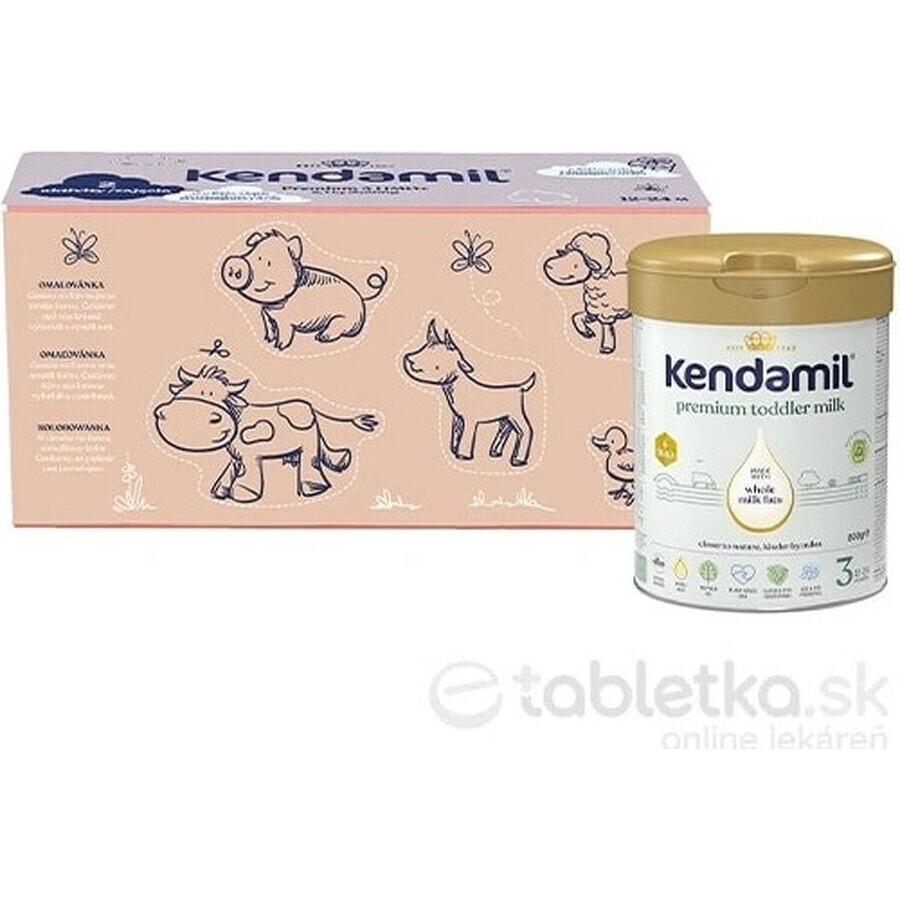 Kendamil Premium 3 HMO+, creatieve geschenkverpakking 3×800 g, melk voor peuters