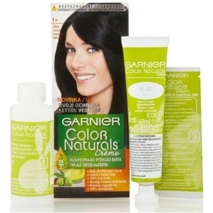 Garnier Color Naturals permanente Haarfarbe 1+ Ultra Black 1×1 Stück, Haarfarbe