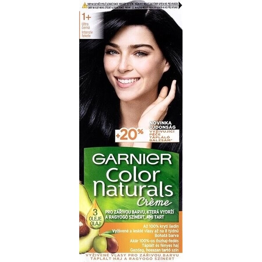 Garnier Color Naturals permanente Haarfarbe 1+ Ultra Black 1×1 Stück, Haarfarbe