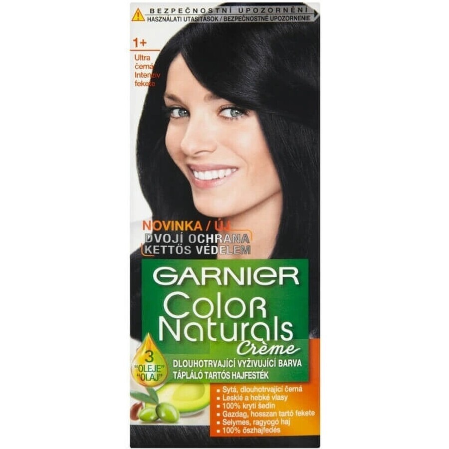 Garnier Color Naturals permanente Haarfarbe 1+ Ultra Black 1×1 Stück, Haarfarbe