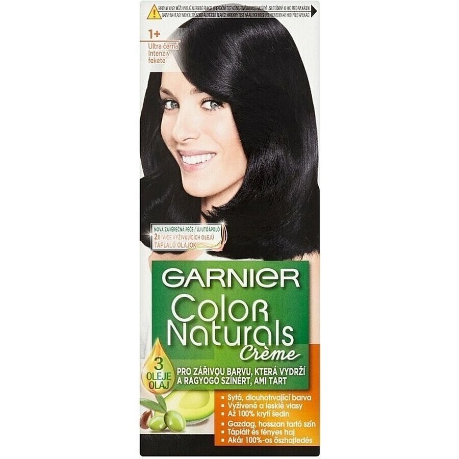 Garnier Color Naturals permanente Haarfarbe 1+ Ultra Black 1×1 Stück, Haarfarbe