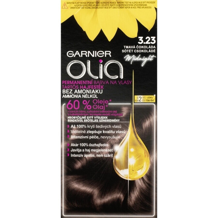 Garnier Olia Permanente Haarfarbe 3.23 Dark Chocolate 1×1 Set, permanente Haarfarbe