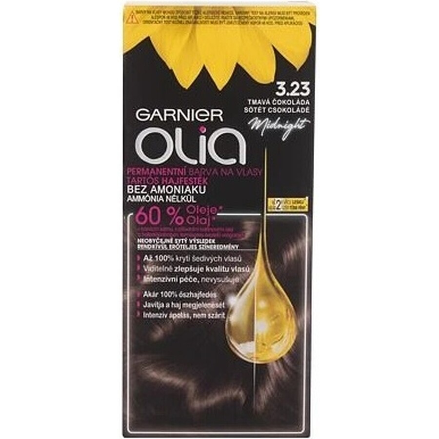 Garnier Olia Permanente Haarfarbe 3.23 Dark Chocolate 1×1 Set, permanente Haarfarbe